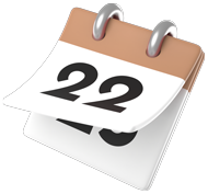 ícone de um calendário, passando os dias